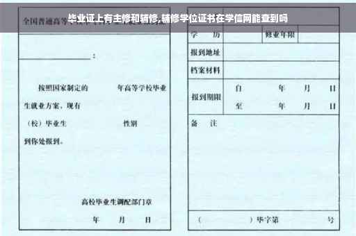 毕业证上有主修和辅修,辅修学位证书在学信网能查到吗