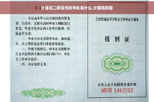 计算机二级证书的学名是什么,计算机别称
