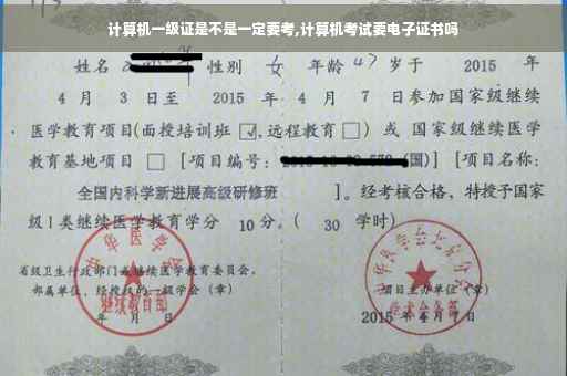 计算机一级证是不是一定要考,计算机考试要电子证书吗