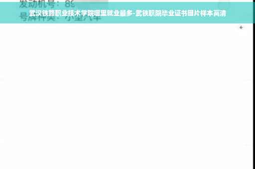 武汉铁路职业技术学院哪里就业最多-武铁职院毕业证书图片样本高清