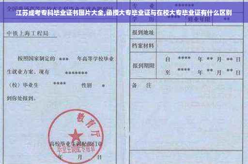 江苏成考专科毕业证书图片大全,函授大专毕业证与在校大专毕业证有什么区别