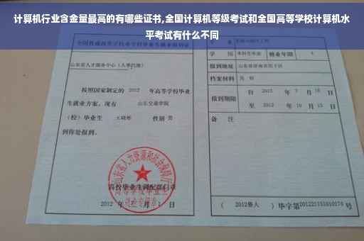 计算机行业含金量最高的有哪些证书,全国计算机等级考试和全国高等学校计算机水平考试有什么不同
