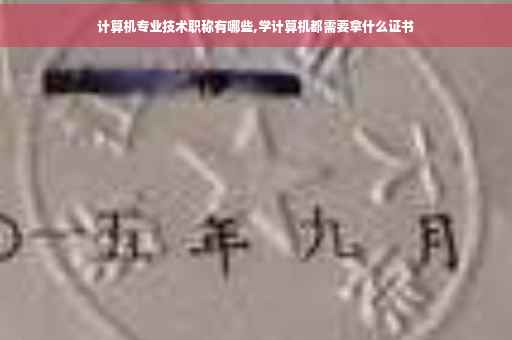 计算机专业技术职称有哪些,学计算机都需要拿什么证书