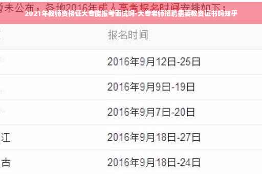 2021年教师资格证大专能报考面试吗-大专老师招聘需要教资证书吗知乎