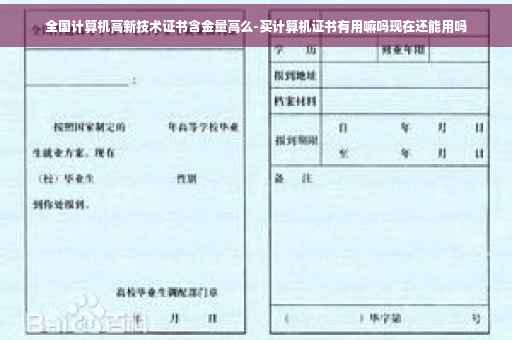 全国计算机高新技术证书含金量高么-买计算机证书有用嘛吗现在还能用吗