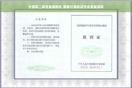 计算机二级含金量排名,国家计算机证书含金量高吗