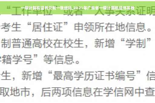 一级计算机证书只有一张纸吗,2021年广东省一级计算机证书发放