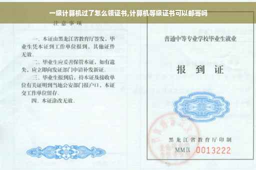 一级计算机过了怎么领证书,计算机等级证书可以邮寄吗