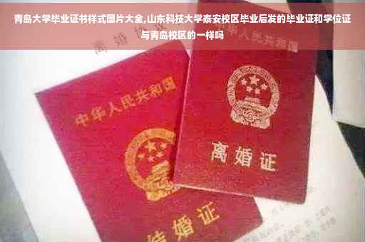 青岛大学毕业证书样式图片大全,山东科技大学泰安校区毕业后发的毕业证和学位证与青岛校区的一样吗