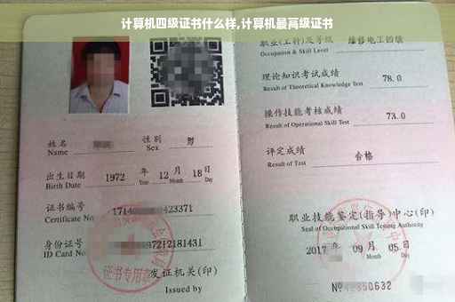 计算机四级证书什么样,计算机最高级证书