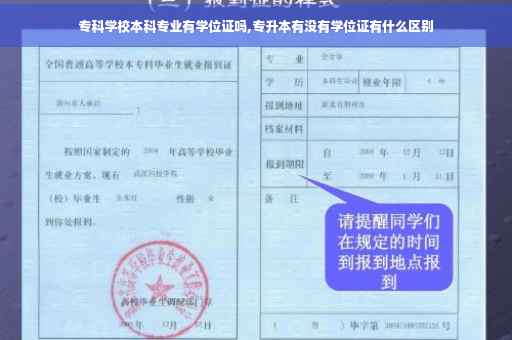 专科学校本科专业有学位证吗,专升本有没有学位证有什么区别