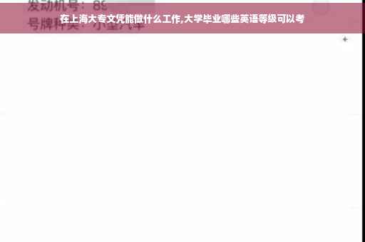 在上海大专文凭能做什么工作,大学毕业哪些英语等级可以考