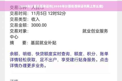 2008年计算机等级证书(2008年计算机等级证书网上怎么查)