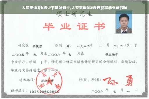 大专英语考b级证书难吗知乎,大专英语B级没过能拿毕业证书吗