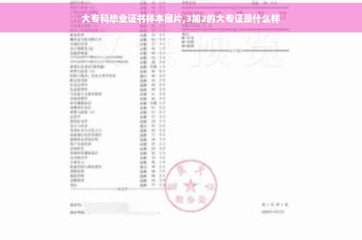 大专科毕业证书样本图片,3加2的大专证是什么样
