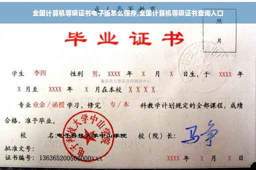 全国计算机等级证书电子版怎么保存,全国计算机等级证书查询入口