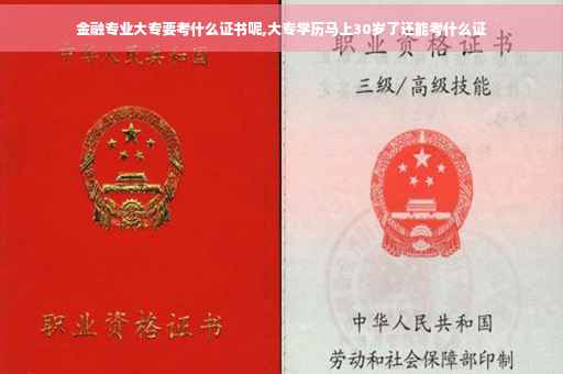 金融专业大专要考什么证书呢,大专学历马上30岁了还能考什么证