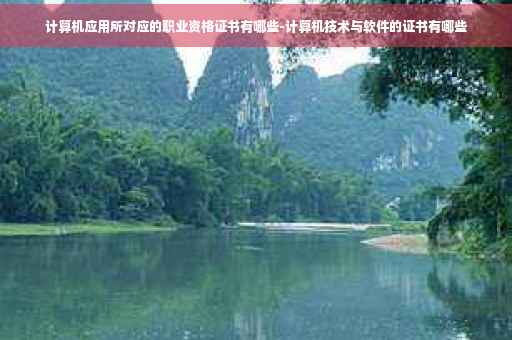 计算机应用所对应的职业资格证书有哪些-计算机技术与软件的证书有哪些