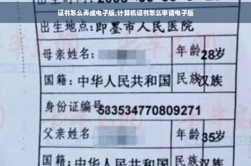 证书怎么弄成电子版,计算机证书怎么申请电子版