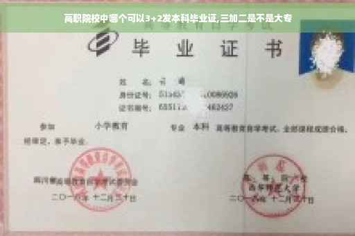 高职院校中哪个可以3+2发本科毕业证,三加二是不是大专