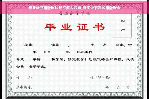 毕业证书排版图片尺寸多大合适,获奖证书怎么排版好看