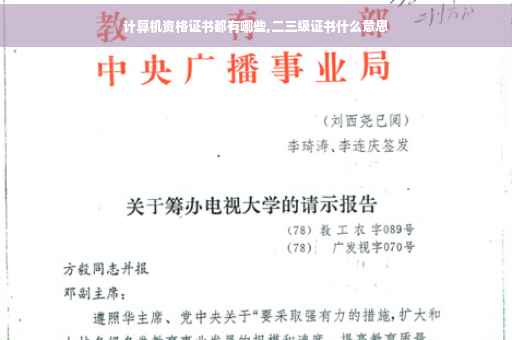 计算机资格证书都有哪些,二三级证书什么意思