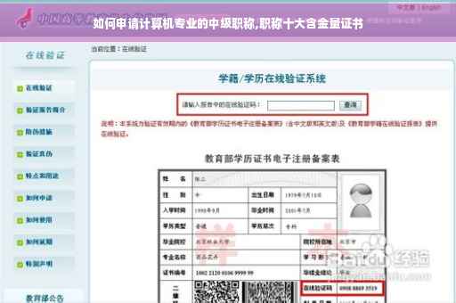 如何申请计算机专业的中级职称,职称十大含金量证书