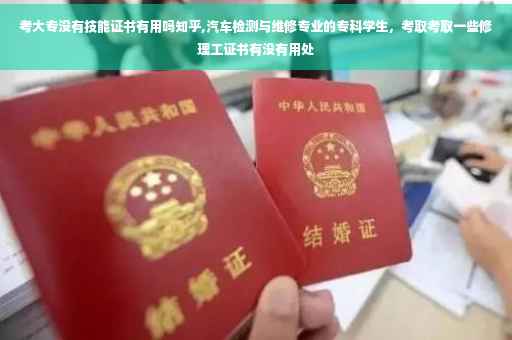 考大专没有技能证书有用吗知乎,汽车检测与维修专业的专科学生，考取考取一些修理工证书有没有用处