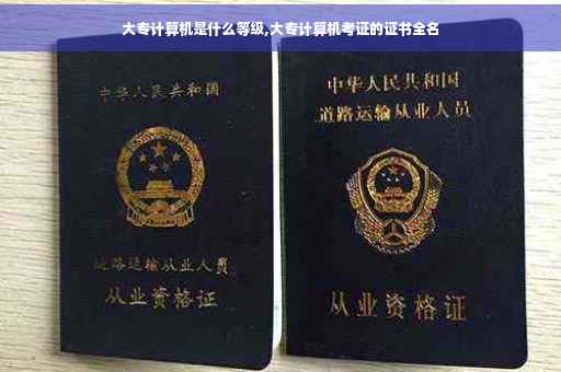 大专计算机是什么等级,大专计算机考证的证书全名