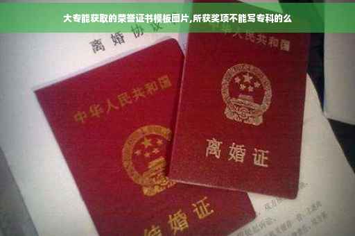 大专能获取的荣誉证书模板图片,所获奖项不能写专科的么