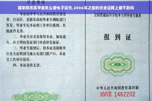 国家励志奖学金怎么查电子证书,2006年之前的毕业证网上查不到吗