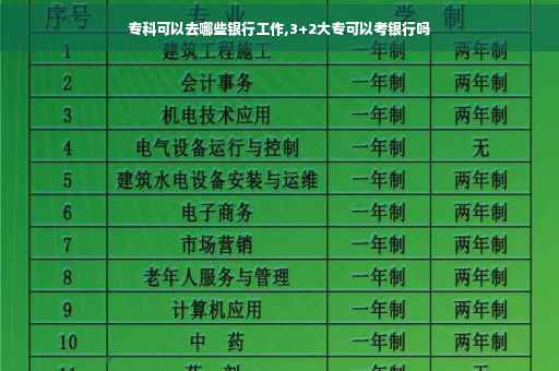 专科可以去哪些银行工作,3+2大专可以考银行吗