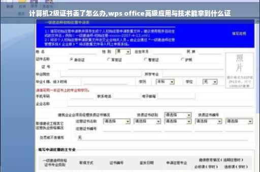 计算机2级证书丢了怎么办,wps office高级应用与技术能拿到什么证