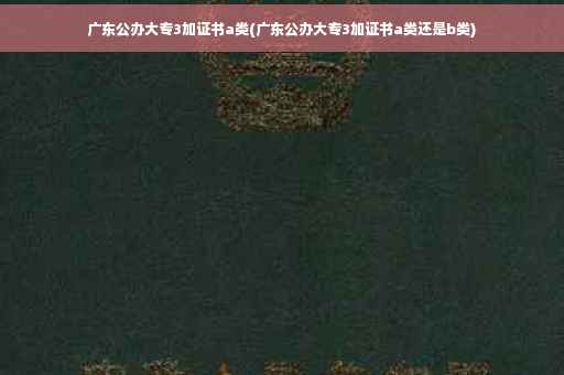 广东公办大专3加证书a类(广东公办大专3加证书a类还是b类)