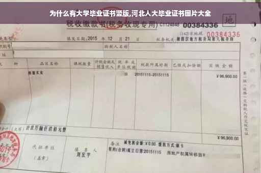 为什么有大学毕业证书竖版,河北人大毕业证书图片大全