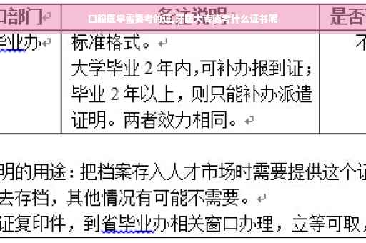 口腔医学需要考的证,牙医大专能考什么证书呢