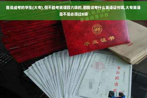我是成考的学生(大专),但不能考英语四六级的,那我该考什么英语证书呢,大专英语是不是必须过B级