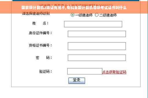 国家级计算机2级证有用不,专科全国计算机等级考试证书叫什么