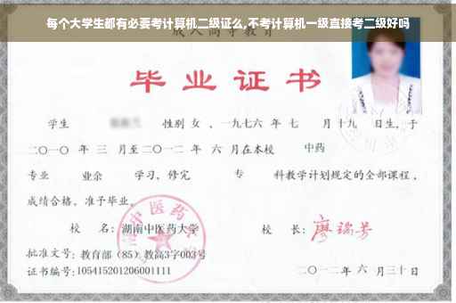 每个大学生都有必要考计算机二级证么,不考计算机一级直接考二级好吗