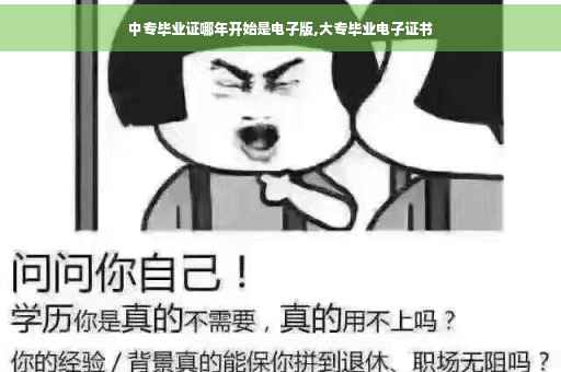 中专毕业证哪年开始是电子版,大专毕业电子证书