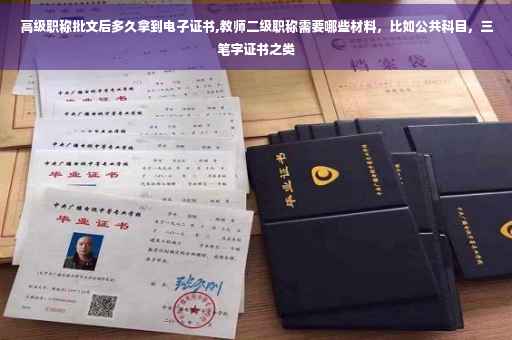 高级职称批文后多久拿到电子证书,教师二级职称需要哪些材料，比如公共科目，三笔字证书之类