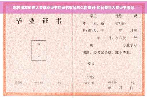 哪位朋友知道大专毕业证书的证书编号怎么能查到-如何查到大专证书编号