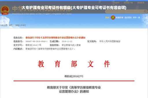 大专护理专业可考证书有哪些(大专护理专业可考证书有哪些呢)