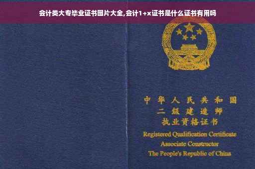 会计类大专毕业证书图片大全,会计1+x证书是什么证书有用吗