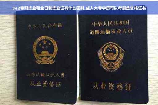 3+2专科毕业和全日制毕业证有什么区别,成人大专学历可以考哪些资格证书