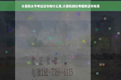 计算机水平考试证书有什么用,计算机岗位考哪类证书有用