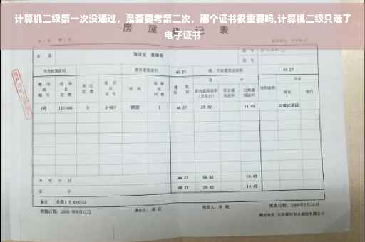 计算机二级第一次没通过，是否要考第二次，那个证书很重要吗,计算机二级只选了电子证书