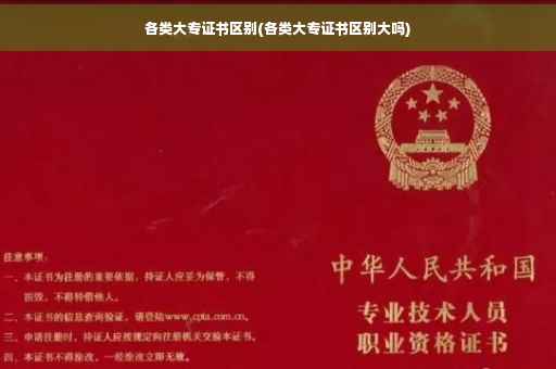 各类大专证书区别(各类大专证书区别大吗)