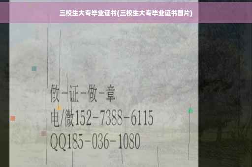 三校生大专毕业证书(三校生大专毕业证书图片)
