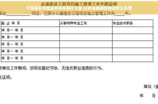 宁海高中毕业证书样本图片大全,公交车客运资格证怎么办理